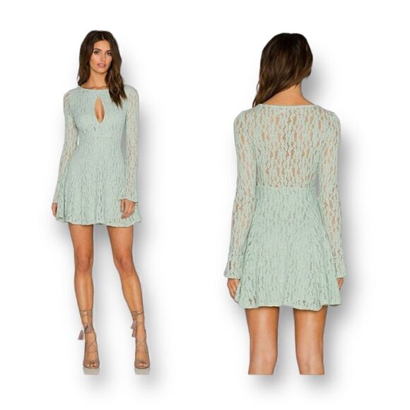 Free People Green Lace Dress Size Small - Picture 9 of 9